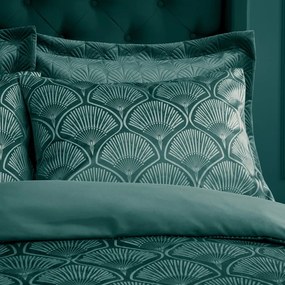 Biancheria verde per letto matrimoniale 200x200 cm Art Deco Pearl - Catherine Lansfield