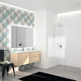 Box doccia walk-in Elidesign L 120 x H 200 cm, vetro 8 mm serigrafato bianco