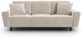 Divano beige allungabile e con contenitore con rivestimento in velluto 235 cm Kyoto – Cosmopolitan Design