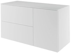 Mobile da bagno sotto lavabo Neo bianco laccato L 120 x H 65 x P 48.3 cm 2 cassetti 1 anta, lavabo non incluso