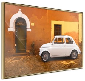 Poster  White Car  Cornice Quadri Cornice d'oro, Larghezza x Altezza Home decor 90x60