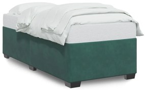 Giroletto Senza Materasso Verde Scuro 90x200 Cm İn Velluto /