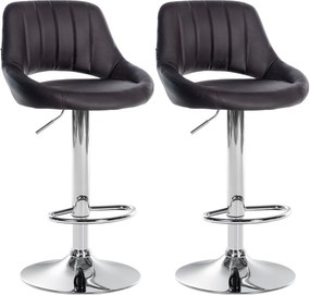 Set 2 Barhocker Milet İn Ecopelle - Stile E Comfort Per İl Tuo Spazio / Braun / Metall İn Chromoptik