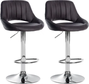 Set 2 Barhocker Milet İn Ecopelle - Stile E Comfort Per İl Tuo Spazio / Braun / Metall İn Chromoptik