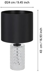Eglo 39979 - Lampada da tavolo SAPUARA 1xE27/40W/230V nero