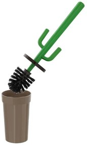 Scopino WC Cactus da appoggio tortora in plastica con setole nere