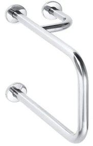 Maniglione di supporto 23,5 x 38 cm in acciaio inox, finitura argento