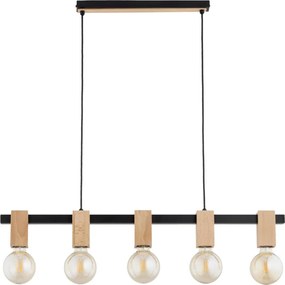 Lampadario a cavo MAXIM 5xE27/15W/230V nero/beige