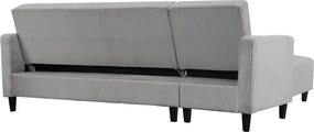 Divano letto angolare in velluto a coste grigio chiaro Hartford - Støraa
