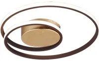 Plafoniera Led Interno 22W Moderna Spirale Oro Antico 40 cm Zibal GD Trio