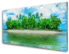 Quadro in vetro Paesaggio dell'isola di mare 100x50 cm