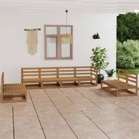 Set Divani da Giardino 8 pz Miele in Legno Massello di Pino 3075432