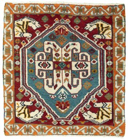 Shiraz Tappeto 70x60 Rosso (Iran) Annodato A Mano