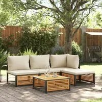 Set Divano da Giardino 5 pz con Cuscini Legno Massello Acacia 3214907