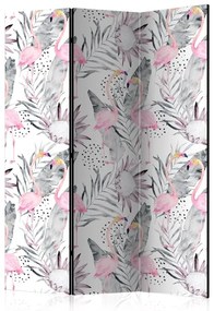 Paravento Flamingos and Twigs [Room Dividers]