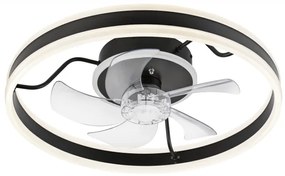 Plafoniera LED con ventilatore APOLLO LED/38W/230V nero + telecomando
