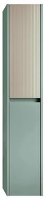 Colonna per mobile bagno Niwa 2 ante P 27 x L 30 x H 160 cm laccato opaco verde timo con vetro sabbia