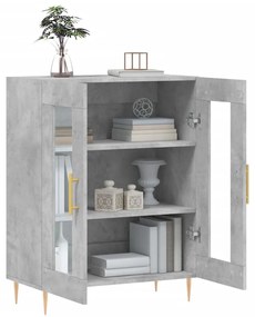 Credenza grigio cemento 69,5x34x90 cm in legno multistrato