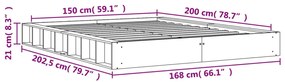 Giroletto Marrone Cera 150x200 cm in Legno Massello di Pino