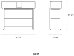 Consolle grigio scuro 35x120 cm Corvo - Teulat