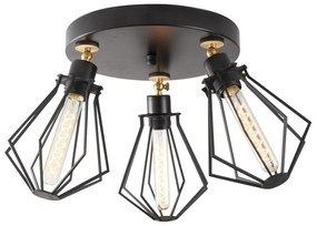 Lampada da soffitto in nero e oro con paralume in metallo ø 18 cm Oylat - Opviq lights