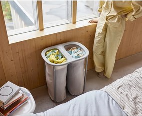 Cesta per il bucato grigio chiaro in tessuto 2x40 l Duo – Joseph Joseph