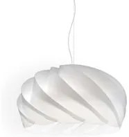 Sospensione Bianco in Metallo Cromato Cm. 55 x 35h