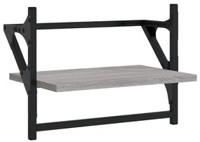 Mensole a parete con aste 2pz grigio sonoma 40x25x30 cm