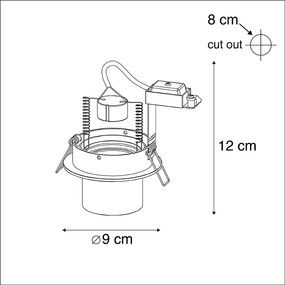 Faretto da incasso moderno nero rotondo orientabile - Installa