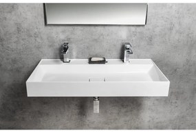 Doppio lavabo bianco in composito minerale 96x44 cm Godiva – Sapho