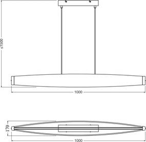 Osram - Lampada a sospensione con cavo DECOR FLAT LED/23W/230V, grigio