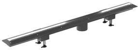 Canalina doccia 120 cm in alluminio reversibile con scarico laterale e piletta non inclusa