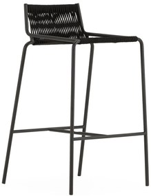 Sgabello da bar nero in metallo (altezza della seduta 65 cm) Emily – Marckeric