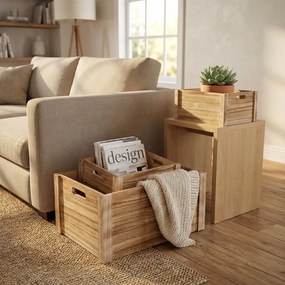 JAXSON - set di 4 cassette in legno