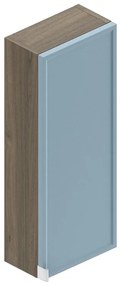 Pensile bagno Quadra rovere cotto/cielo opaco in mdf, 1 anta apertura da destra e sinistra P 16 x L 30 x H 75 cm