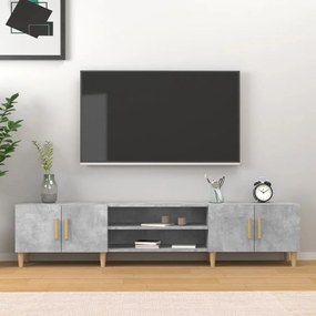 Mobile porta tv grigio cemento 180x31,5x40 cm legno multistrato