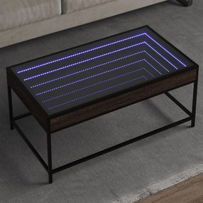 Tavolino Da Salotto Con Led Infinity Rovere Marrone 90x50x41 Cm /