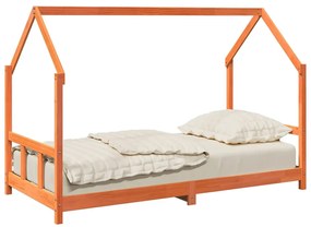 Giroletto per bambini marrone cera 90x190cm legno massello pino