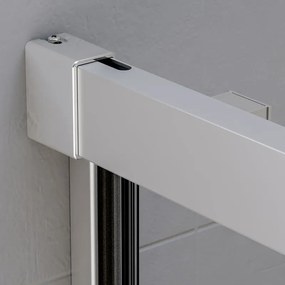 Porta doccia, H 200 cm in zama, spessore 10 mm trasparente silver