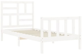 Giroletto con testiera bianco small single legno massello