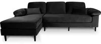 Divano angolare 3 posti con chaise longue sinistra mod. Washington - Colore: nero - DI-WA10VLT-CLSX