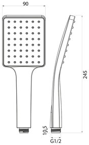 Soffione in plastica in argento lucido - Sapho