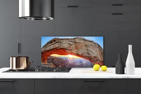 Pannello cucina paraschizzi Roccia, sole, paesaggio 100x50 cm