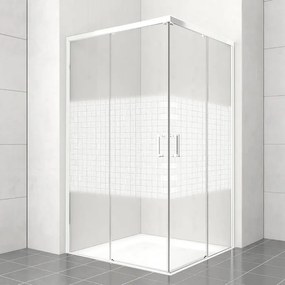 Lato per box doccia angolare dritto H 200 x L 70 cm, sp 6 mm bianco smerigliato