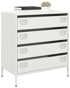 Credenza Bianca 68x39x73,5 Cm İn Acciaio Laminato A Freddo /