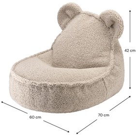 Pouf a sacco per bambini marrone chiaro con rivestimento in bouclé Bear – Wigiwama