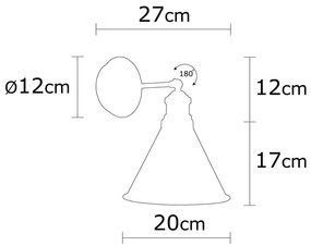 Lampada da parete nera ø 20 cm Berceste - Opviq lights