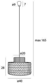 MAXLIGHT P0587 - Lampadario a sospensione con filo RAFFLE 1xE27/15W/230V diametro 40 cm marrone