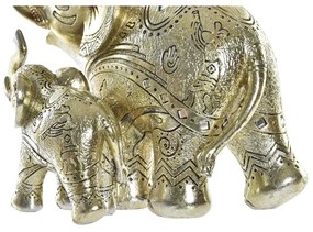 Statua Decorativa DKD Home Decor Elefante Dorato Resina (17 x 11 x 15 cm)