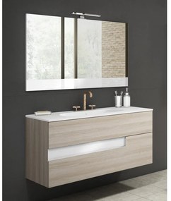 Mobile sottolavabo e lavabo Vision canapa/bianco L 100 cm 1 vasca 2 cassetti